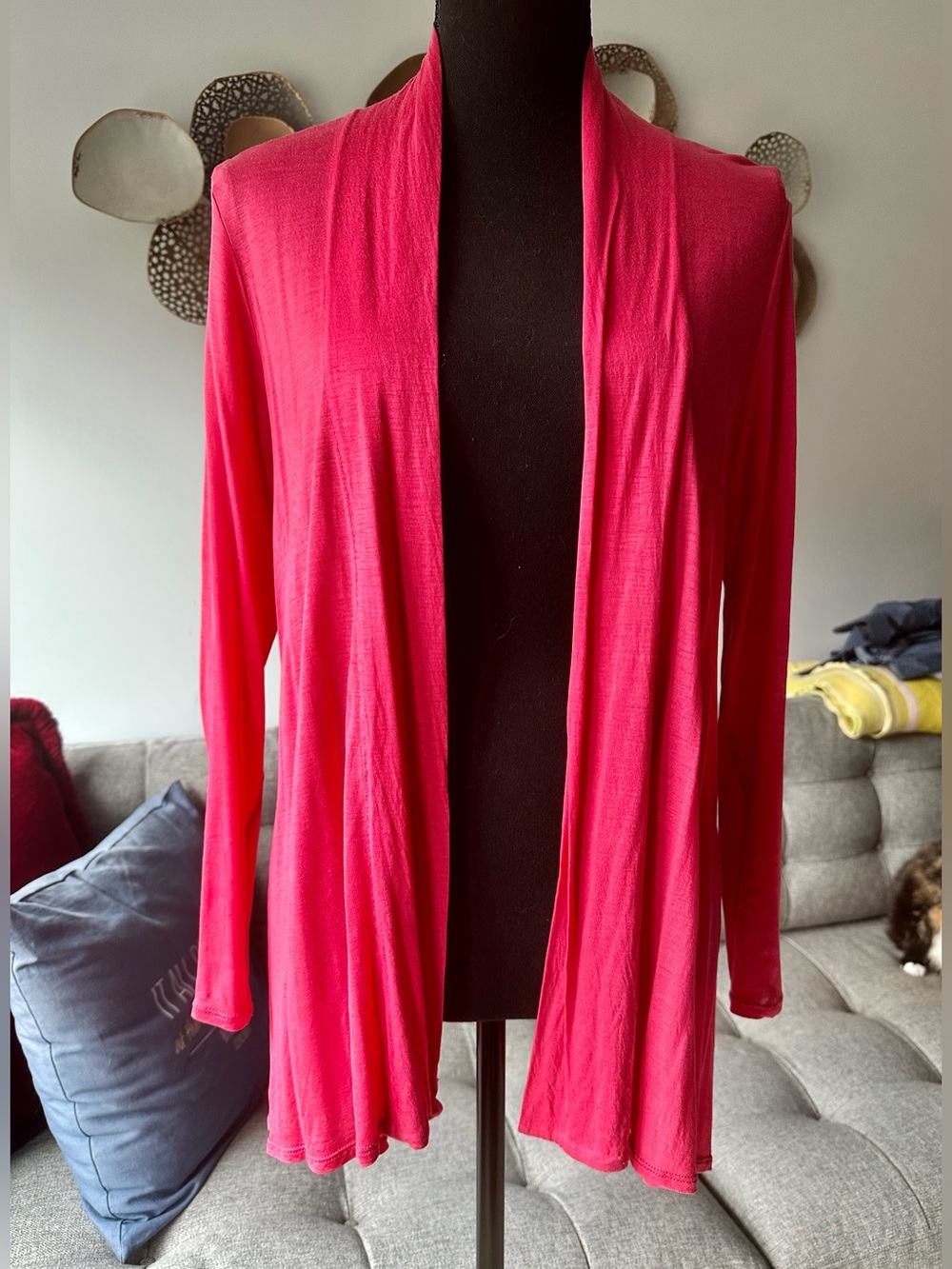 Open-Front Super Soft Pink Cardigan Sweater